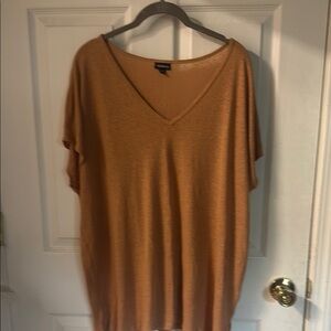 Torrid Brown V-Neck Short Sleeve Tee